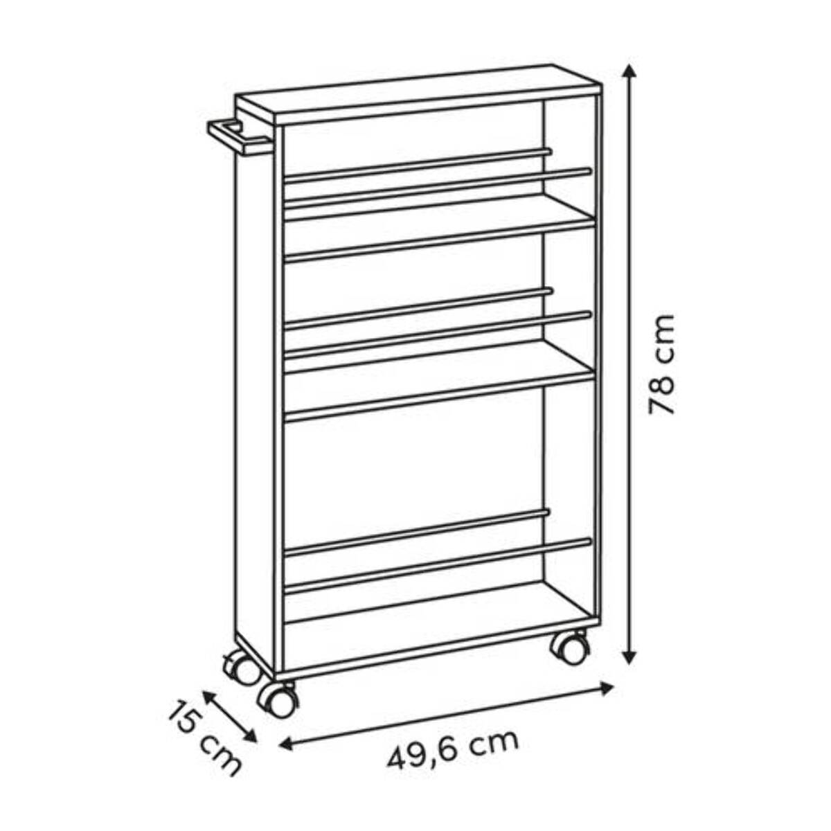 Desserte 4 niveaux Come L15cm marron