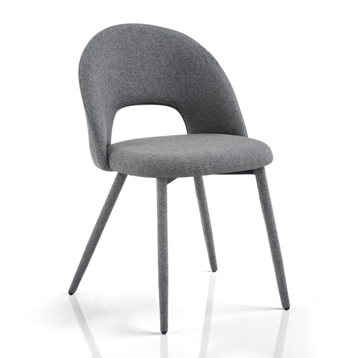 Lot de 4 chaises de salle à manger Tomasucci SELMA, en tissu, gris, 54 × 51 × 79 cm