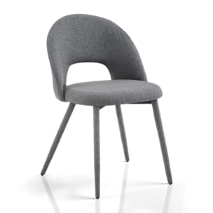 Lot de 4 chaises de salle à manger Tomasucci SELMA, en tissu, gris, 54 × 51 × 79 cm