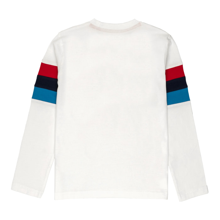 T-shirt manica lunga con ricamo logo Polo Club St Martin Bianco