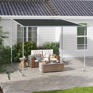 Pérgola 3x3 m Cenador de Jardín con Ruedas Protección UV 30+ Impermeable Sacos de Arena y Marco de Acero para Patio Terraza Balcón Gris Oscuro