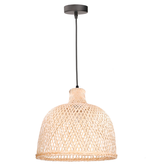 Forlight Riba - Lámpara Colgante De Techo De Ratán Natural - Lámpara De Techo Moderna De E