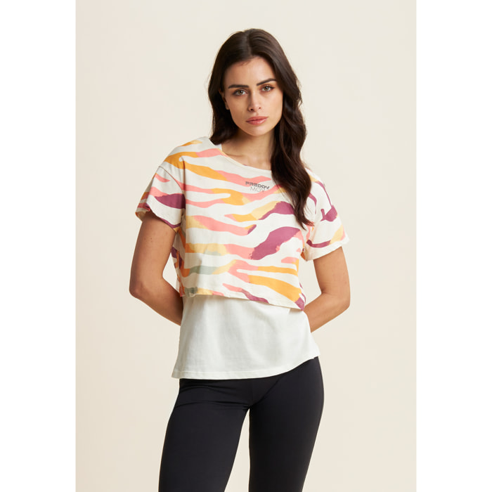 Set T-shirt Cropped multicolore e Canotta