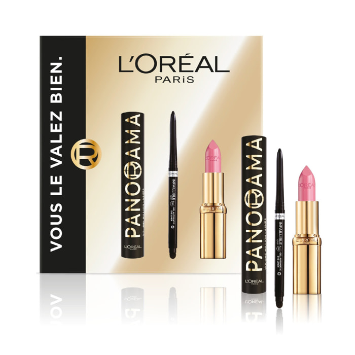 L'Oréal Paris Panorama All Night Black, Infaillible Grip Liner Noir, Color Riche Satin Rose Tendre