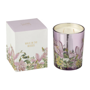 J-Line bougie parfumée Walk In The Woods - Mimosa & Rose - verre - rose - large - 55H