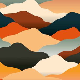 Papier peint panoramique, vintage cloudy Orange