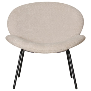 Fauteuil en tissu beige chiné SACHA