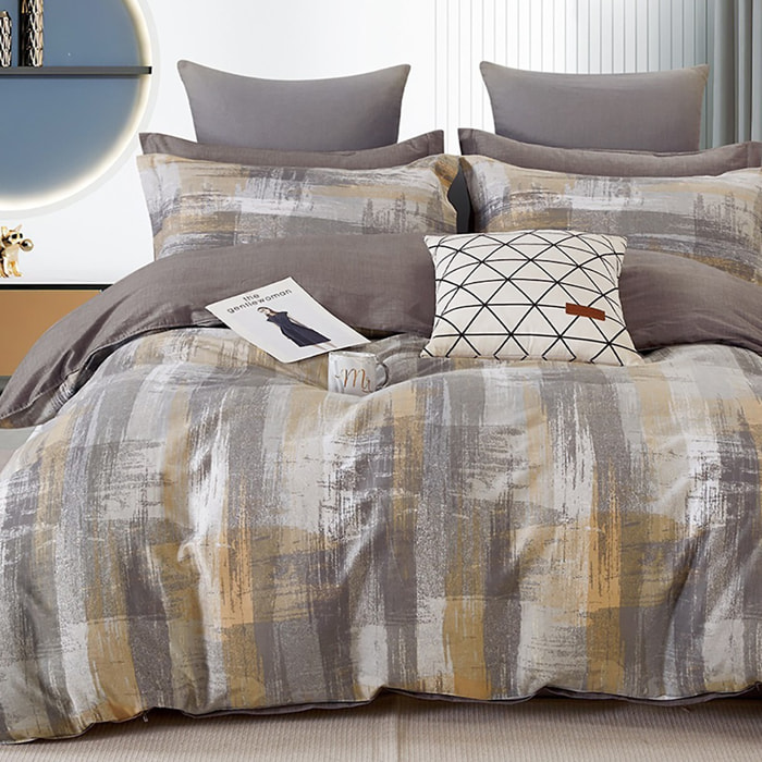 Parure housse de couette 100% percale de coton - Brumel