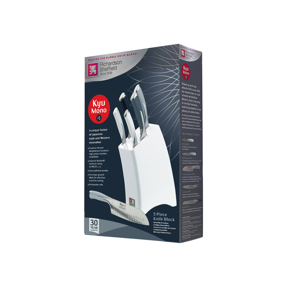 Kyu Mono - Bloc 5 couteaux de cuisine