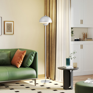Lámpara de Pie Moderna 155 cm Lámpara de Pie para Salón con Pantalla de Cuenco Reflejando Luz Interruptor de Pie Casquillo E27 Sin Bombilla para Dormitorio Oficina Sala de Estar