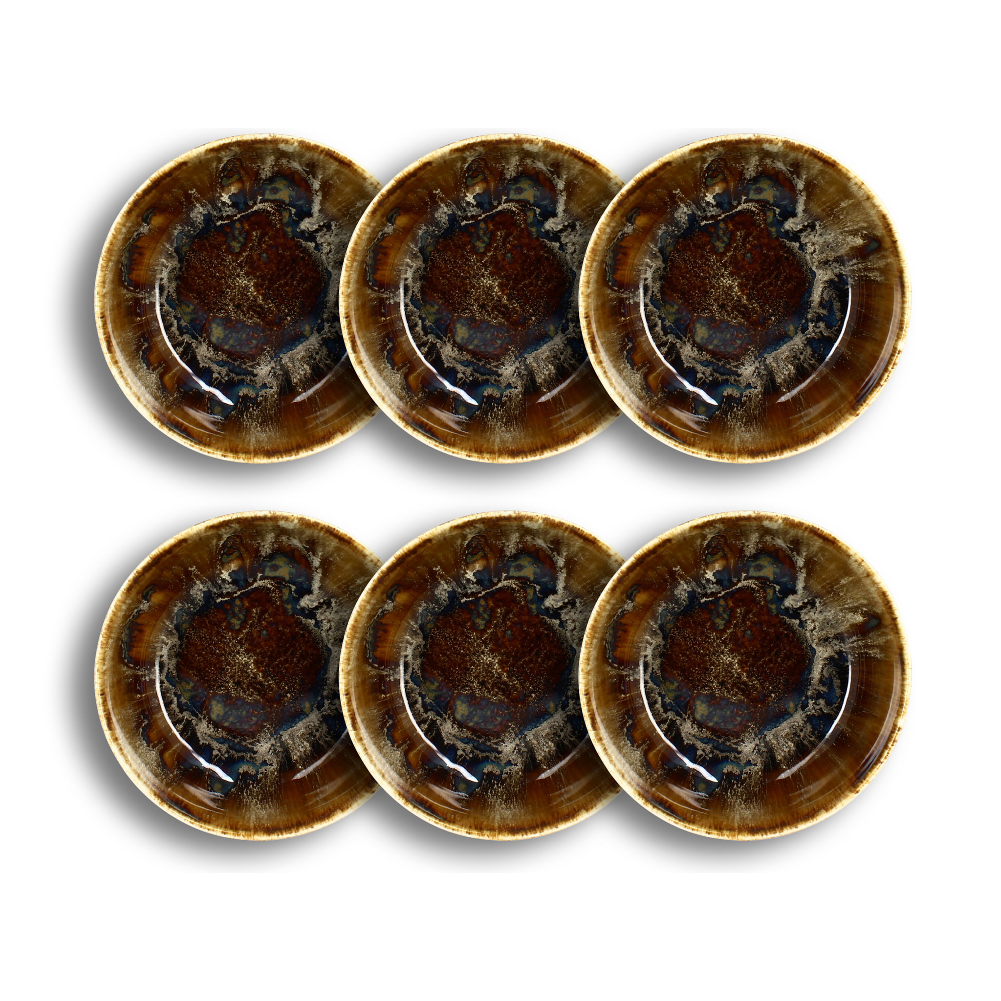 Lot de 6 coupelles en porcelaine marron 16cm VOLCANO