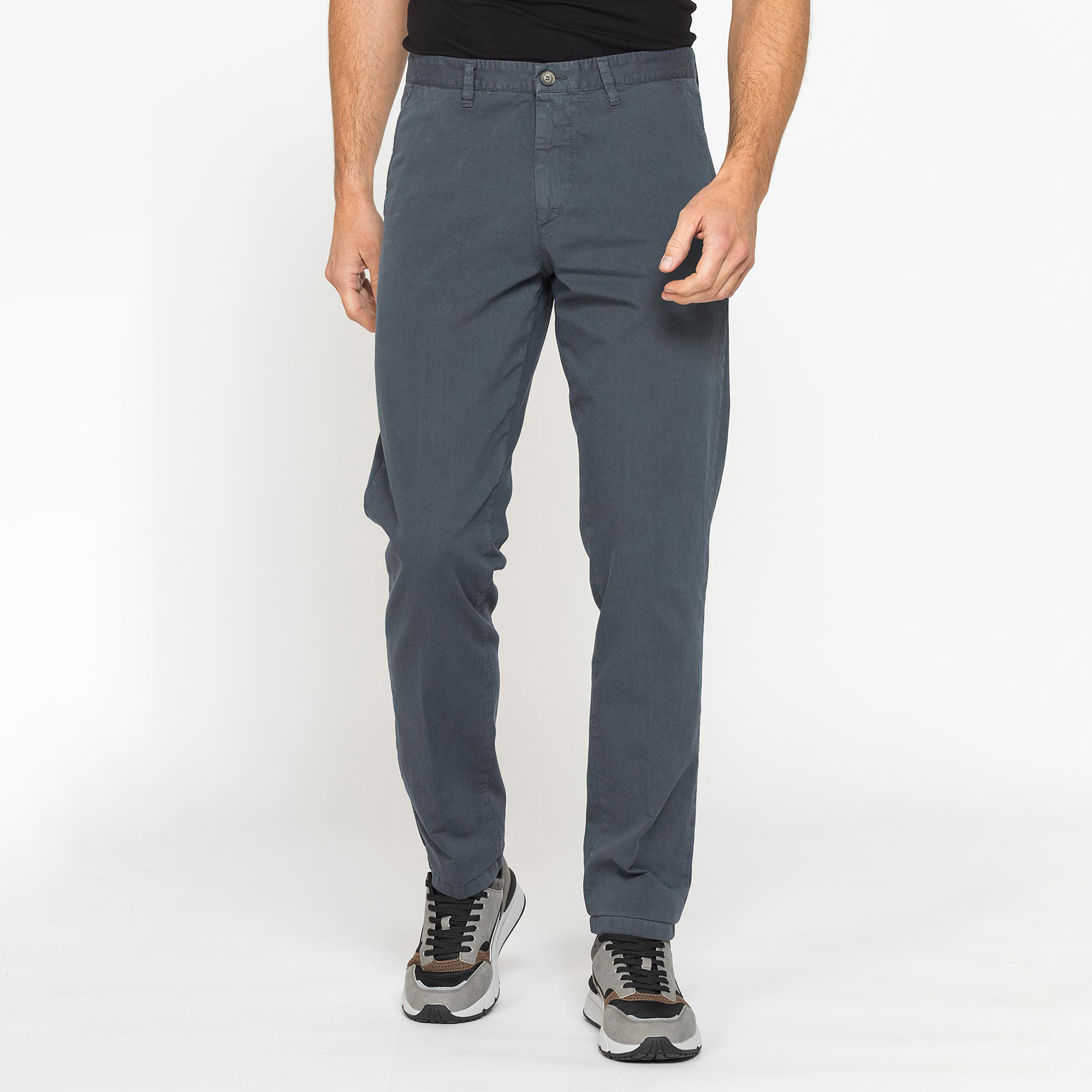 PANTALONE CHINO DA UOMO IN GABARDINA LEGGERA DI COTONE