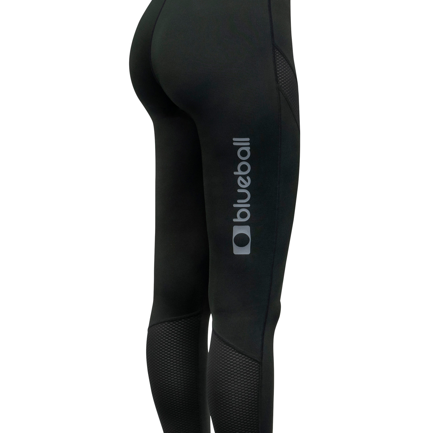 LEGGINGS DE COMPRESIÓN RUNNING PARA MUJER LARGO ENTERO BLUEBALL EN NEGRO