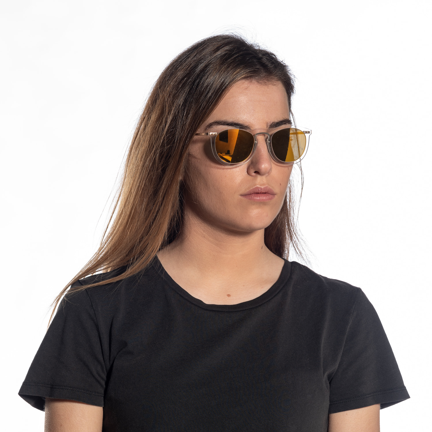 Gafas de sol OCEAN GENOVA - Espacial plana de color azul oscuro con patillas metálicas doradas