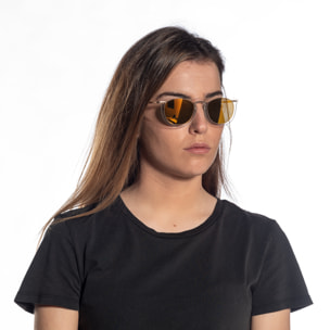 Gafas de sol OCEAN GENOVA - Espacial plana de color azul oscuro con patillas metálicas doradas