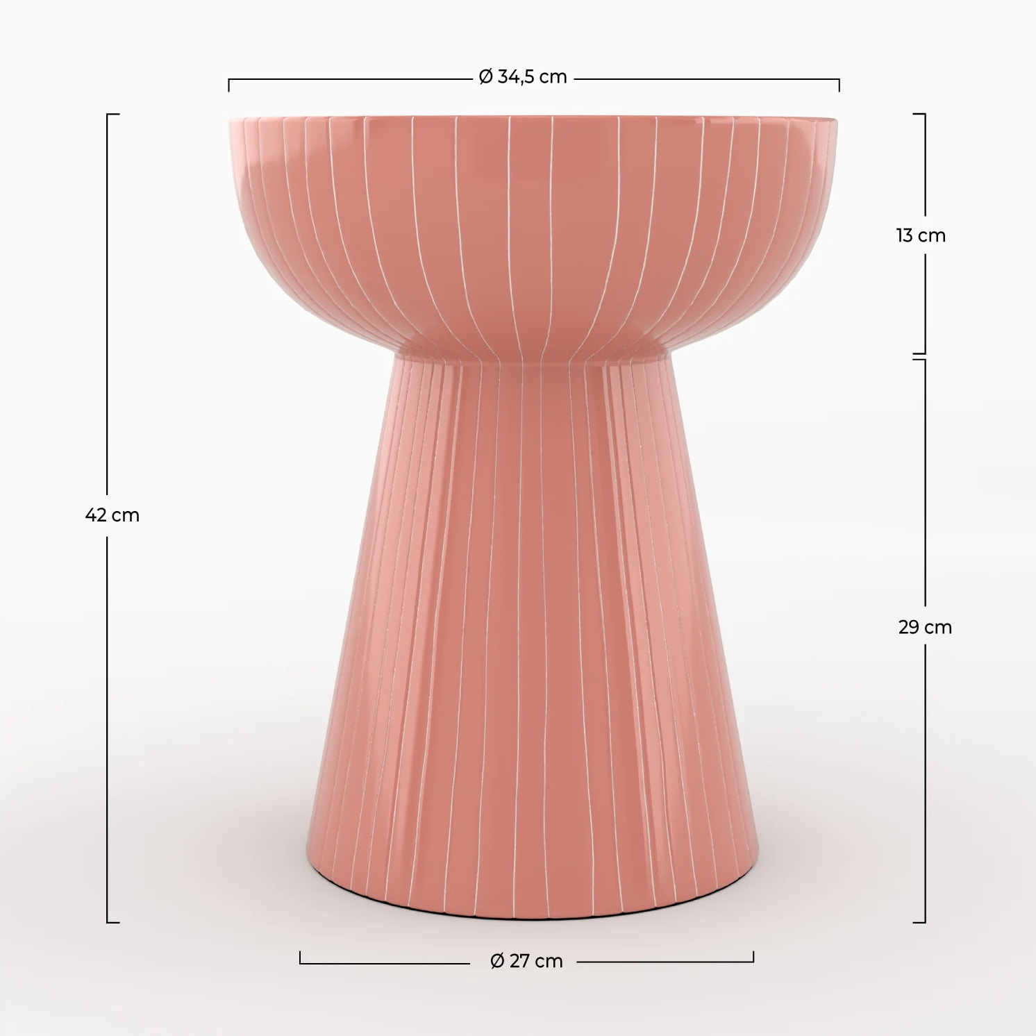 Table d'appoint ronde en métal rose D34.5 cm - Sidonie