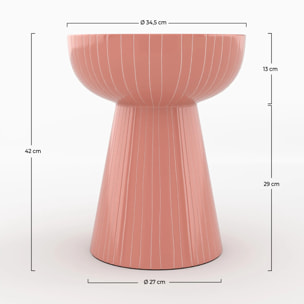 Table d'appoint ronde en métal rose D34.5 cm - Sidonie