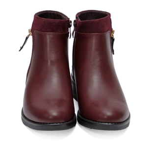 Stivaletti in simil pelle con lampo dorata