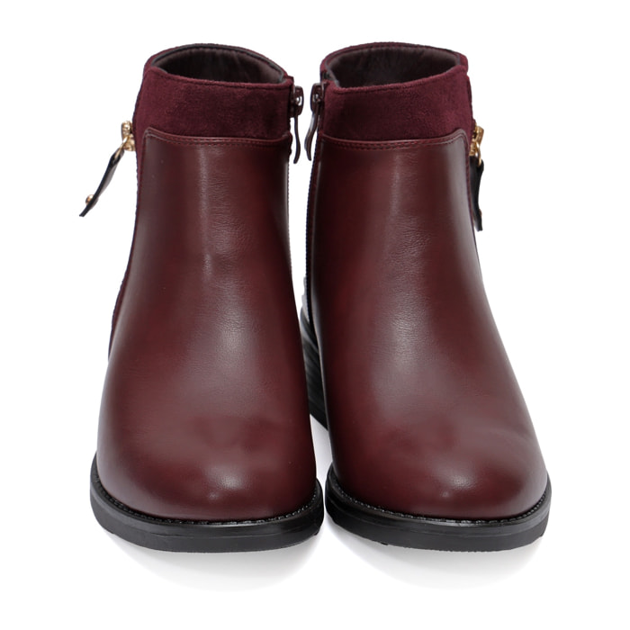 Stivaletti in simil pelle con lampo dorata