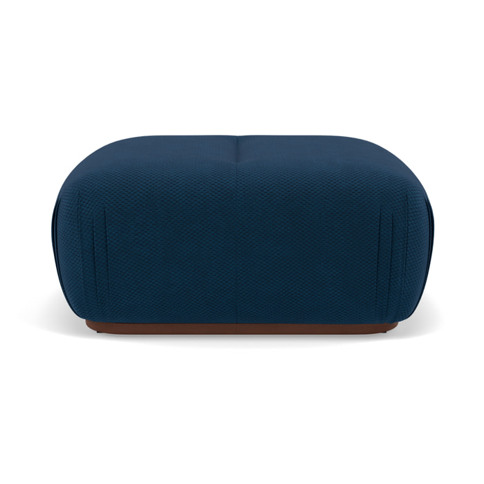 Penelope - pouf en velours texturé - Bleu
