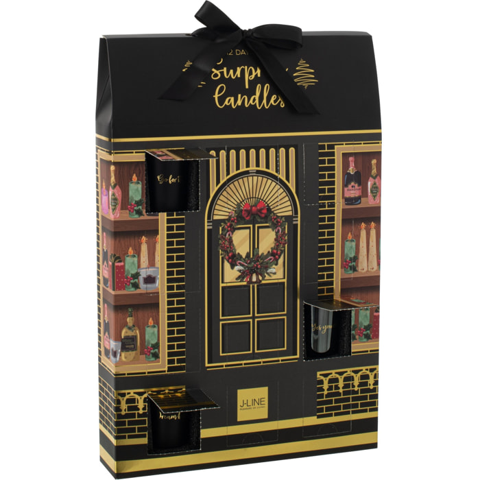 J-Line bougie parfumée Surprise Window - noir/mix - 12 bougies