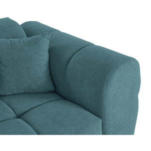 Ray - canapé droit 3 places en tissu texturé - Bleu grisé