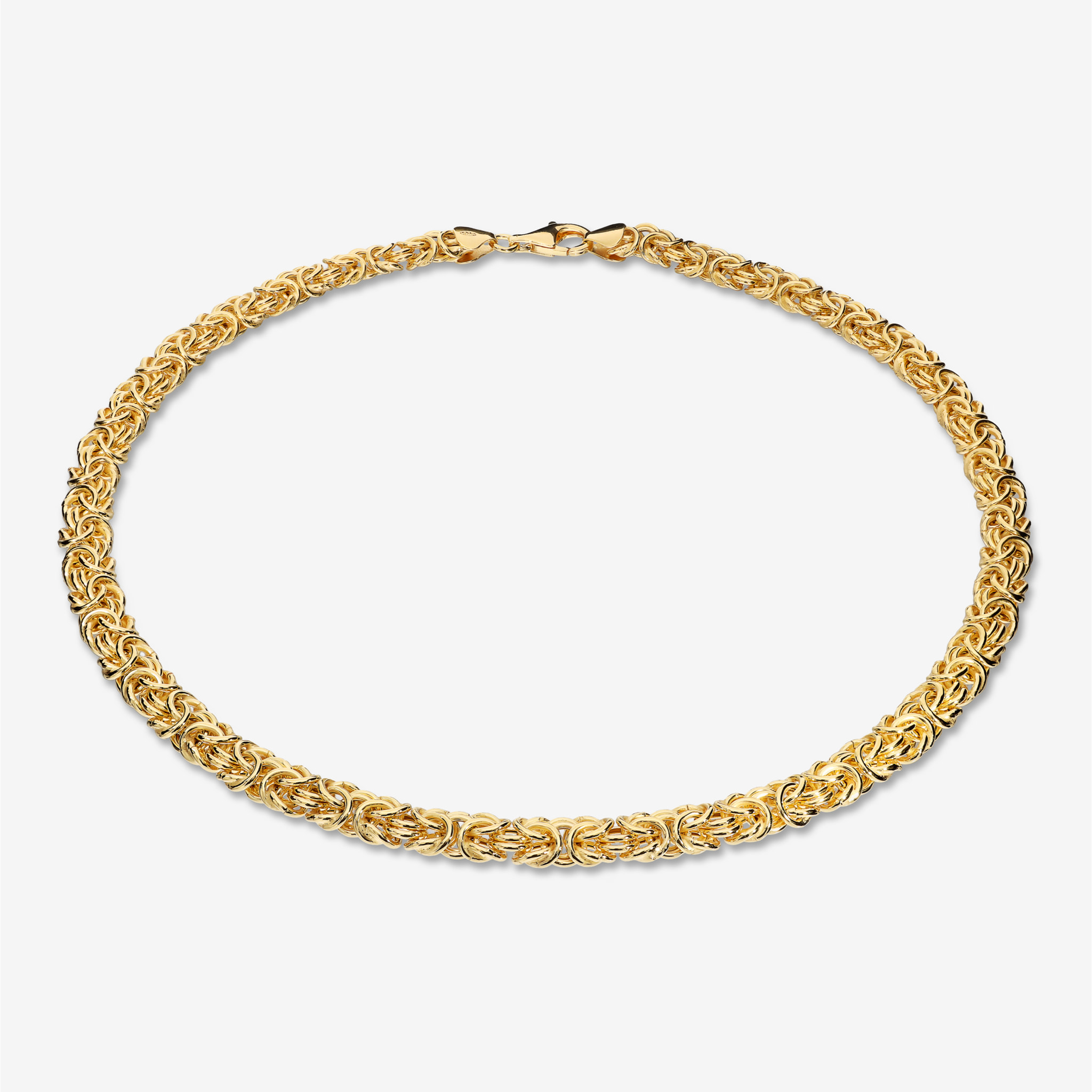 Collana Girocollo Maglia Bizantina in Argento 925 placcato Oro giallo 18Kt