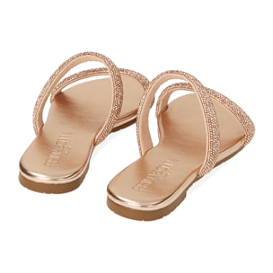 Sandali flat gioiello rosa oro