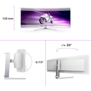 Ecran PC Gamer PHILIPS Evnia 49M2C8900L 49" Incurvé QHD 144Hz QD-OLED HDR 400 HDMI 2.1 Ambiglow