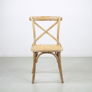 Sedie sala da pranzo in legno naturale e rattan - Cross