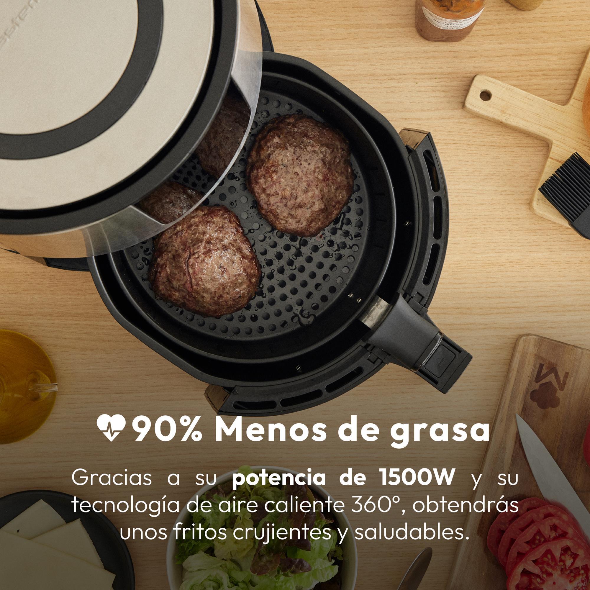 Freidora de aire rocket sin aceite de 3,6l y 1500w con pantalla led táctil y temperatura regulable masterpro