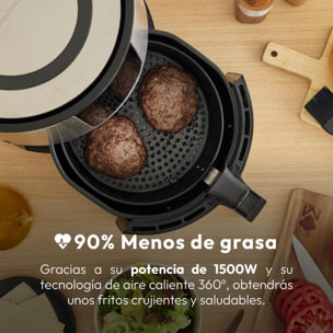 Freidora de aire rocket sin aceite de 3,6l y 1500w con pantalla led táctil y temperatura regulable masterpro