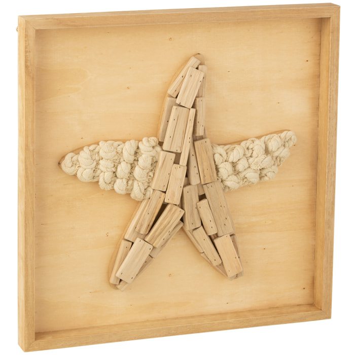 J-Line décoration murale Etoile De Mer - bois - naturel