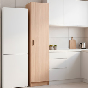 Armadio Con 1 Anta Armadietto Dispensa Mobile Multiuso Salvaspazio Con Ripiani Regolabili Anta Reversibile Cucina Ripostiglio 37 x 37 x 180 Cm Rovere