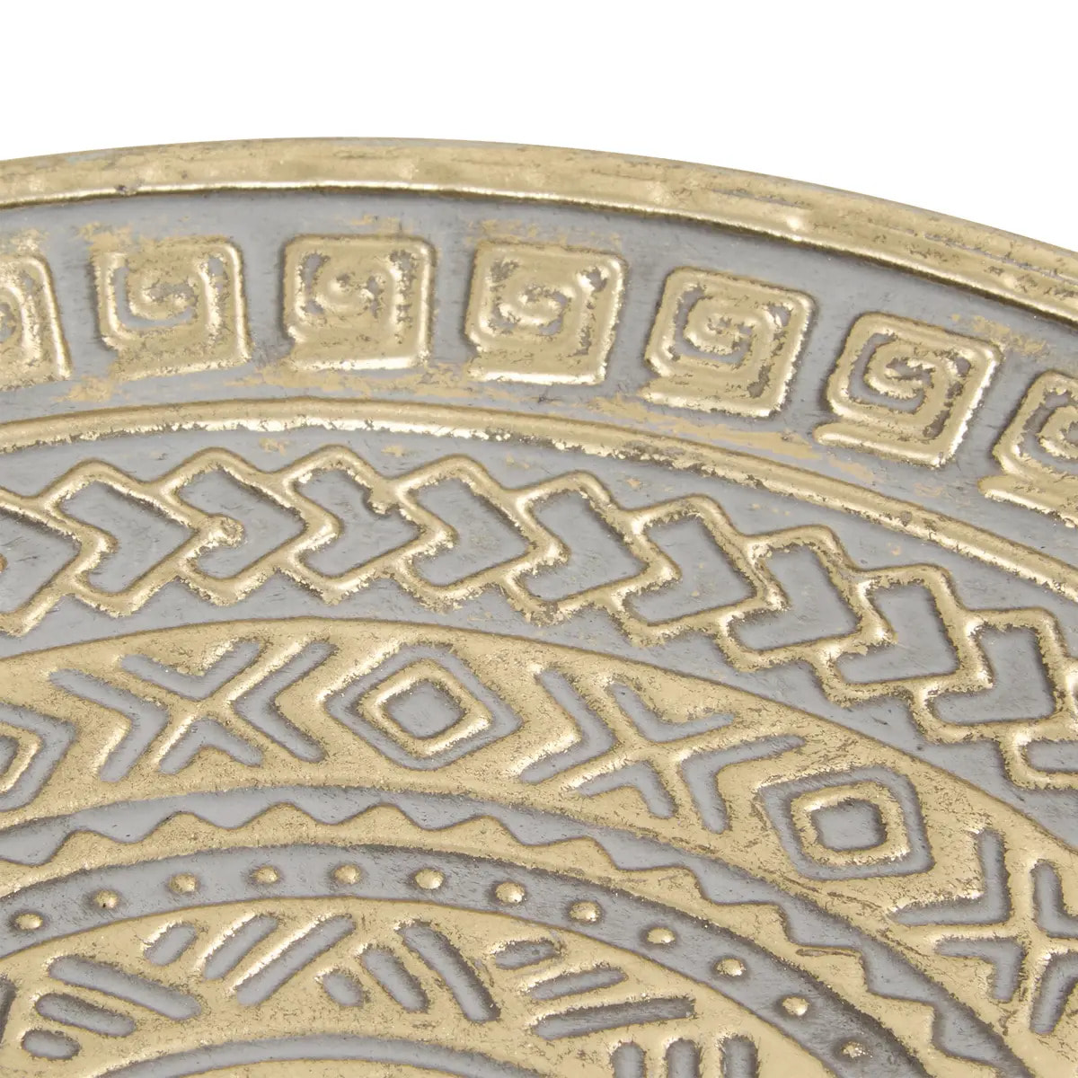 Lot de 3 plateaux ronds Samir en acier doré