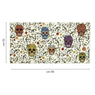 Tappeto Excelsa Calavera in poliestere e cotone 55x110x0,7 cm multicolore
