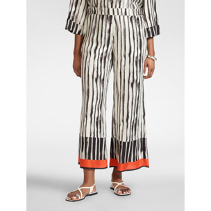 Elena Mirò - Pantalones palazzo de viscosa estampados - Negro