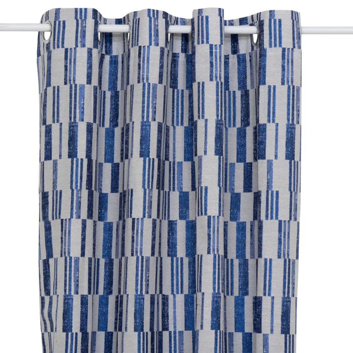 Rideau "Leyna" jacquard bleu indigo 140x260cm