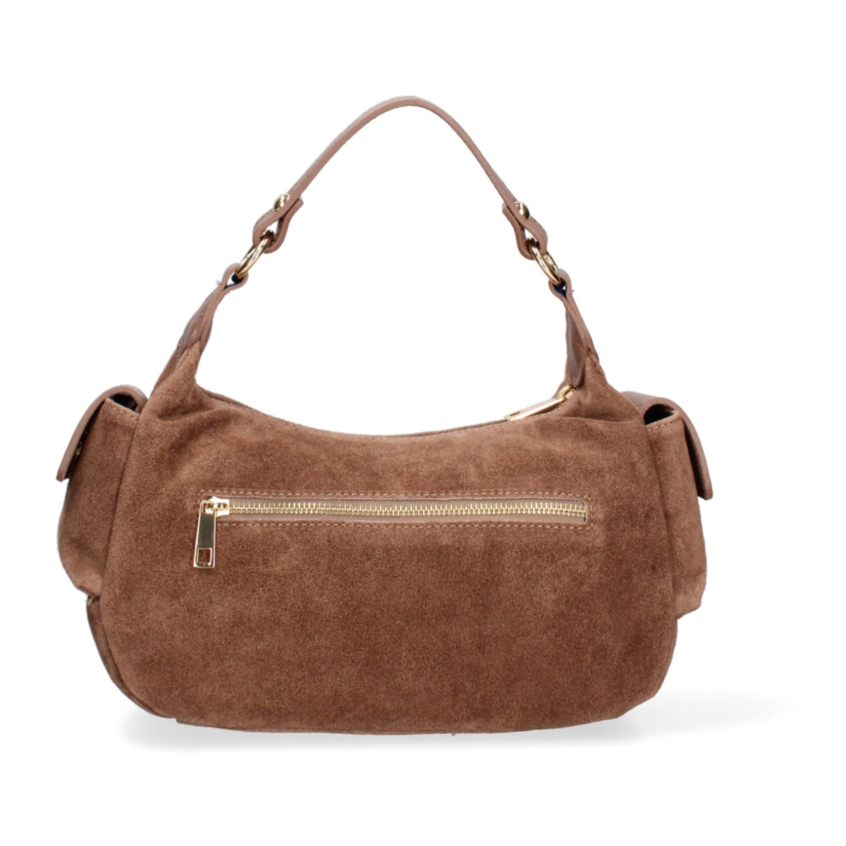 Borsa a spalla da donna Made in Italy - Modello Ardena - Pelle scamosciata - 30.0 x 17.0 x 12.0 cm