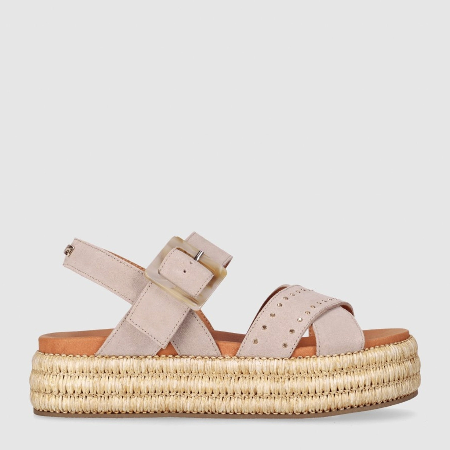 Sandalias de Serraje - Piedra - Tacón: 5 cm