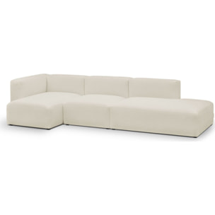Canapé d'angle à gauche modulable 5 places en tissu bouclette - MODULO