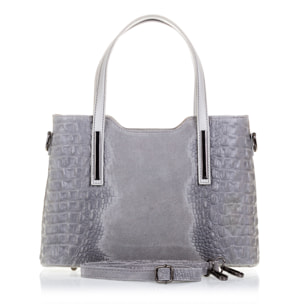Fiesole Borsa tote Donna.Pelle autentica Scamosciata Inciso Coccodrillo