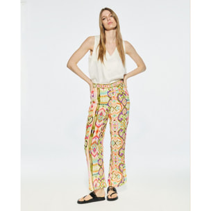 Pantaloni seta stampa culotte