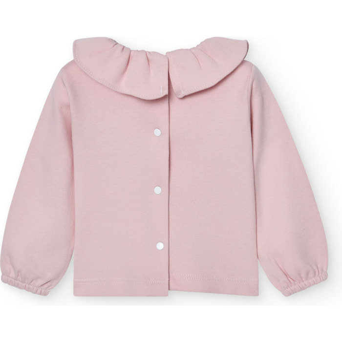 Camiseta bebé manga larga cuello volante