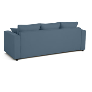 Regala - canapé 3 places - convertible avec coffre - en tissu - Bleu Ardoise