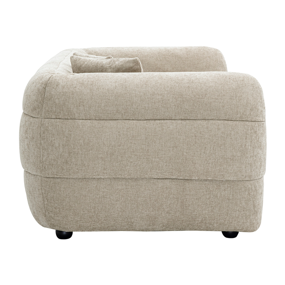 Canapé 3 places en tissu effet velours texturé beige JOYA