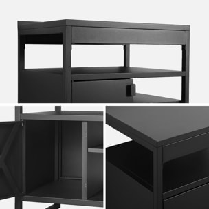 Cuisine extérieure acier 1 porte 3 étagères L80cm noir - Kea