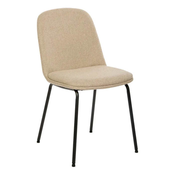 Chaise Neora en Tissu Beige L58xl46xH82 cm