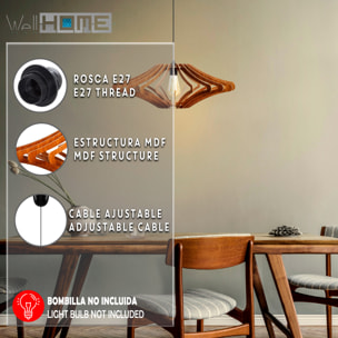 Lámpara de techo 55 cm. nogal, tipo E 27 Max 45 - 60 W