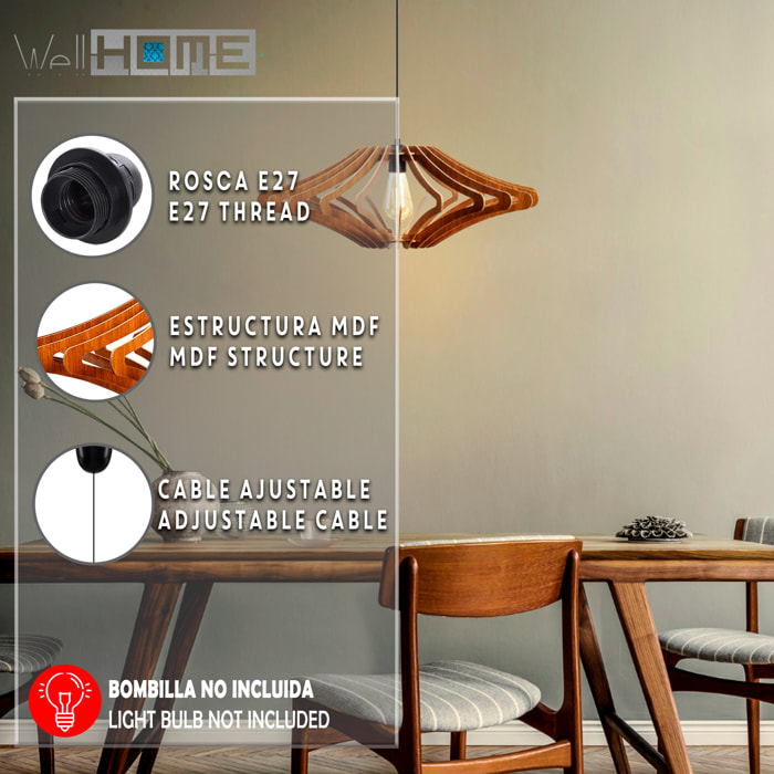 Lámpara de techo 55 cm. nogal, tipo E 27 Max 45 - 60 W